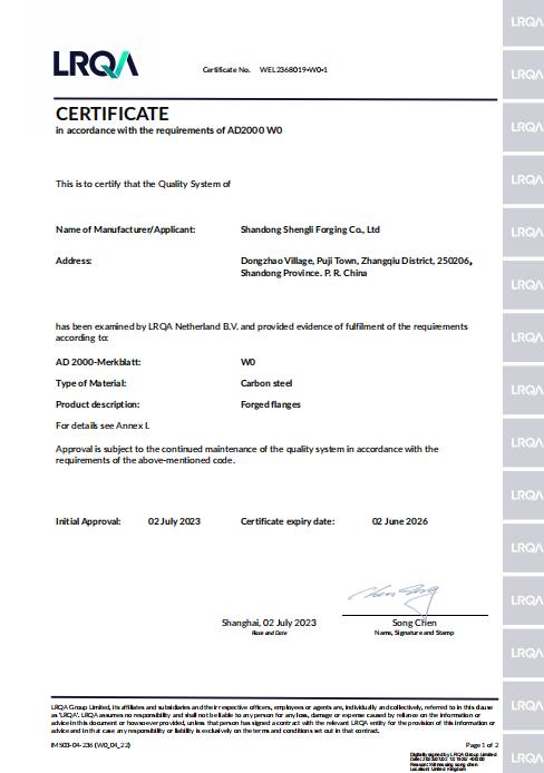 Pressure Equipment (PED) Certification